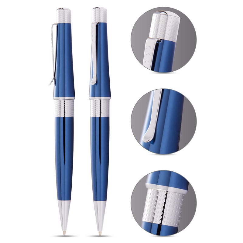 Cross Beverly Refillable Ballpoint Pen, Medium Ballpen, Includes Premium Gift Box - Translucent Cobalt Blue Lacquer - Image 2